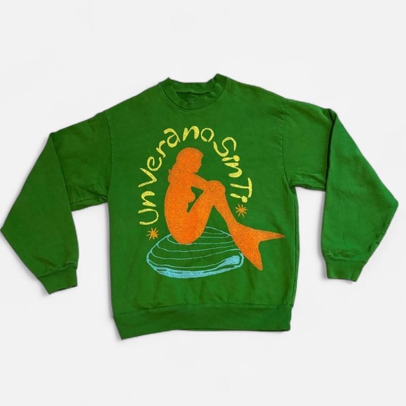 Green Bad Bunny Sweatshirt with Graphic